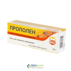 Propolen məlhəm 30 q Прополен мазь 30 г Tərkibi: Propolis, Sidik cövhəri Farmakoloji Təsiri: Antiseptik, regenerasiya edici, nəmləndirici Vahidi: TÜB İstehsalcı Ölkə: LATVİYA Təsiredicinin miqdarı: Propolis  100 mq Sidik covhəri  50 mq [  Propolen qiymet catdirilma / qiyməti çatdırılma Baku /  aptek onlayn online  ]