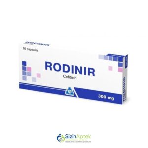 Rodinir 300 mq N10 Родинир 300 мг N10 Tərkibi: Sefdinir Farmakoloji Təsiri: Antibiotik Vahidi: TABLET İstehsalcı Ölkə: TÜRKİYƏ Təsiredicinin miqdarı: Sefdinir 300 mq [  Rodinir qiymet catdirilma / qiyməti çatdırılma Baku /  aptek onlayn online  ]