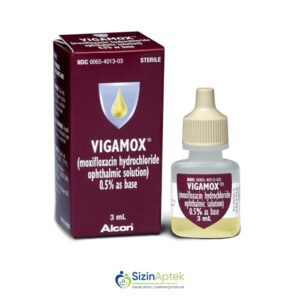 Viqamoks 0.5% 5 ml (göz damcısı) Vigamox Вигамокс 0.5% 5 мл (глазные капли) Tərkibi: Moksifloksasin Farmakoloji Təsiri: Antibakterial Vahidi: FLAKON İstehsalcı Ölkə:  ABŞ Təsiredicinin miqdarı: Moksifloksasin 5 mq/ml [  Viqamoks qiymet catdirilma / qiyməti çatdırılma Baku /  aptek onlayn online  ]