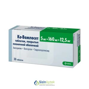 Ko-Vamloset 5 mq/160 mq/12.5 mq N30 Ко-Вамлосет 5 мг/160 мг/12.5 мг N30 Tərkibi: Amlodipin Valsartan Hidroxlortiazid Farmakoloji Təsiri: Hipotenziv Vahidi: TAB İstehsalcı Ölkə: RUSİYA Təsiredicinin miqdarı: Amlodipin  5 mq  Valsartan  160 mq  Hidroxlortiazid  12.5 mq  [  Ko-Vamloset qiymet catdirilma / qiyməti çatdırılma Baku /  aptek onlayn online  ]