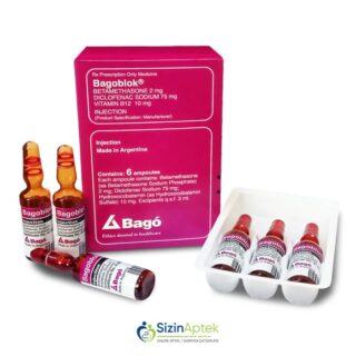 Baqoblok 2 / 75 / 10 mq N6 Багоблок 2 / 75 / 10 мг N6 Bagoblok Tərkibi: Betametazon Diklofenak, natrium Vitamin, B12 Farmakoloji Təsiri: Ağrikəsici, iltihab əleyhinə, antinevrotik Vahidi: AMPUL İstehsalcı Ölkə: ARGENTİNA Təsiredicinin miqdarı: Betametazon  2 mq Diklofenak  natrium  75 mq Vitamin  B12  10 mq [  Bagoblok qiymet catdirilma / qiyməti çatdırılma Baku /  aptek onlayn online  ]