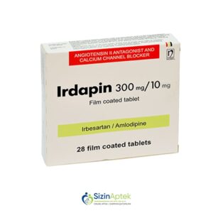 İrdapin 300 mq / 10 mq N28 Ирдапин 300 мг / 10 мг N28  Tərkibi: İrbesartan, Amlodipin Farmakoloji Təsiri: Antihiprtenziv Vahidi: TABLET İstehsalcı Ölkə: TÜRKİYƏ Təsiredicinin miqdarı: İrbesartan 300 mq Amlodipin  10 mq [  İrdapin qiymet catdirilma / qiyməti çatdırılma Baku /  aptek onlayn online  ]