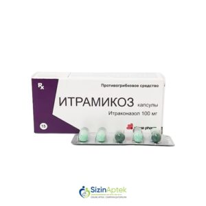 İtramikoz 100 mq N15 Итрамикоз 100 мг N15 Tərkibi: İtrakonazol Farmakoloji Təsiri: Göbələk əleyhinə Vahidi: KAPSUL İstehsalcı Ölkə: Rumıniya Təsiredicinin miqdarı: İtrakonazol  100 mq [  İtramikoz qiymet catdirilma / qiyməti çatdırılma Baku /  aptek onlayn online  ]