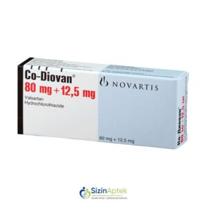 Ko-diovan 80 mq/12.5 mq N14 Ко-диован 80 мг/12.5 мг N14 Tərkibi: Valsartan, Hidroxlortiazid Farmakoloji Təsiri:  Hipotenziv Vahidi: TABLET İstehsalcı Ölkə: İSVEÇRƏ İstehsalcı Firma: Novartis Təsiredicinin miqdarı: Valsartan               80 mq Hidroxlortiazid    12.5 mq [  Ko-diovan qiymet catdirilma / qiyməti çatdırılma Baku /  aptek onlayn online  ]