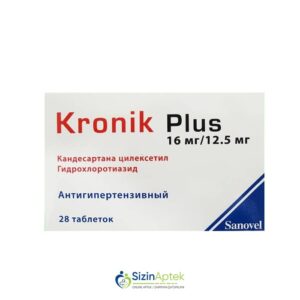 Kronik Plus 16 mq/12.5 mq N28 Кроник Плюс 16 мг/12.5 мг N28 Tərkibi: Kandesartan sileksetil Hidroxlortiazid Farmakoloji Təsiri: Hipotenziv Vahidi: TABLET İstehsalcı Ölkə: TÜRKİYƏ Təsiredicinin miqdarı: Kandesartan sileksetil  16 mq Hidroxlortiazid  12.5 mq [  Kronik qiymet catdirilma / qiyməti çatdırılma Baku /  aptek onlayn online  ]