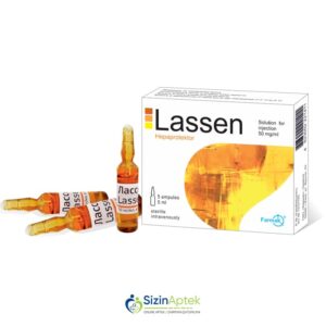 Lassen 50 mq/5 ml N5 Tərkibi: Fosfolipid Farmakoloji Təsiri: Hepatoprotektor Vahidi: AMPUL İstehsalcı Ölkə: UKRAYNA İstehsalcı Firma: Farmak Təsiredicinin miqdarı: Fosfolipid  50 mq [  Lassen qiymet catdirilma / qiyməti çatdırılma Baku /  aptek onlayn online  ]