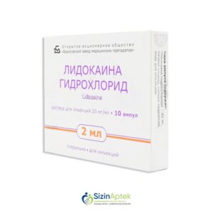 Lidokain 2% 2ml N10 Лидокаин 2% 2ml N10 Tərkibi: Lidokain hidroxlorid Farmakoloji Təsiri: Yerli anesteziyaedici, antiaritmik Vahidi: AMPUL İstehsalcı Ölkə: BELÇİKA Təsiredicinin miqdarı: Lidokain hidroxlorid  20 mq/ml  [  Lidokain qiymet catdirilma / qiyməti çatdırılma Baku /  aptek onlayn online  ]