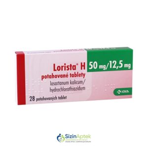 Lorista H 50 mq/12.5 mq N28 Лориста Н 50 мг/12.5 мг N28 Tərkibi: Lozartan Hidroxlortiazid Farmakoloji Təsiri: Hipotenziv Vahidi: TABLET İstehsalcı Ölkə: SLOVENIYA İstehsalcı Firma: KRKA Təsiredicinin miqdarı: Lozartan  50 mq Hidroxlortiazid  12.5 mq  [  Lorista qiymet catdirilma / qiyməti çatdırılma Baku /  aptek onlayn online  ]