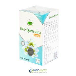 Nat-qara zirə N100 Нат-черный тмин N100 Vahidi: KAPSUL İstehsalcı Ölkə: AZƏRBAYCAN İstehsalcı Firma: Herba Flora [  Nat-qara zirə qiymet catdirilma / qiyməti çatdırılma Baku /  aptek onlayn online  ]