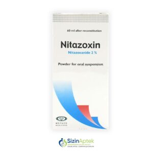 Nitazoksin suspenziya 2% 60 ml Нитазоксин суспензия 2% 60 мл Tərkibi: Nitazoksanid Farmakoloji Təsiri: Antiparazitar, antiprotozoal Vahidi: FLAKON İstehsalcı Ölkə: MİSİR Təsiredicinin miqdarı: Nitazoksanid  20 mq/m [  Nitazoksin qiymet catdirilma / qiyməti çatdırılma Baku /  aptek onlayn online  ]