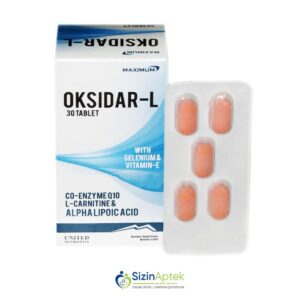Oksidar-L № 30 (Həblər) (Türkiyə) Sinir sistemi xəstəlikəri Buraxılış forması:№ 30 Həblər Tərkibi və dozası:Alfa Lipoy turşusu 400 mq L-karnitin 50 mq Koenzim Q 10 100 mq Selen 83 mkq Vitamin E 36 mq [  Oksidar qiymet catdirilma / qiyməti çatdırılma Baku /  aptek onlayn online  ] 