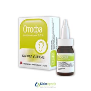 Otofa 2.6% 10 ml (qulaq damcısı) Отофа 2.6% 10 мл (капли ушные) Tərkibi: Rifamisin Farmakoloji Təsiri: Antibiotik Vahidi: FLAKON İstehsalcı Ölkə: FRANSA Təsiredicinin miqdarı: Rifamisin  26 mq/ml [  Otofa qiymet catdirilma / qiyməti çatdırılma Baku /  aptek onlayn online  ]