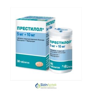 Prestitol 5 mq/10 mq N30 Преститол 5 мг/10 мг N30 Tərkibi: Bisoprolol fumarat, Perindopril arginin Farmakoloji Təsiri: Hipotenziv Vahidi: TABLET İstehsalcı Ölkə: FRANSA Təsiredicinin miqdarı: Bisoprolol fumarat  5 mq Perindopril arginin  10 mq [  Prestitol qiymet catdirilma / qiyməti çatdırılma Baku /  aptek onlayn online  ]