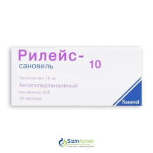 Rileys 10 mq N28 Рилейс 10 мг N28 Tərkibi: Lizinopril Farmakoloji Təsiri: Hipotenziv Vahidi: TABLET İstehsalcı Ölkə: TÜRKİYƏ İstehsalcı Firma: Sanovel Təsiredicinin miqdarı: Lizinopril  10 mq [  Rileys qiymet catdirilma / qiyməti çatdırılma Baku /  aptek onlayn online  ]