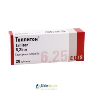 Talliton 6.25 mq N28 Таллитон 6.25 мг N28 Tərkibi: Karvedilol Farmakoloji Təsiri: Antianginal, hipotenziv Vahidi: TABLET İstehsalcı Ölkə: MACARISTAN İstehsalcı Firma: Egis Təsiredicinin miqdarı: Karvedilol  6.25 mq [  Talliton qiymet catdirilma / qiyməti çatdırılma Baku /  aptek onlayn online  ]