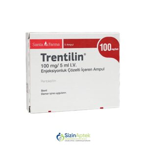 Trentilin 5 ml N5 Трентилин 5 мл N5 Tərkibi: Pentoksifillin Farmakoloji Təsiri: Damargenişləndirici , angioprotektiv Vahidi: AMPUL İstehsalcı Ölkə: TÜRKİYƏ İstehsalcı Firma: Santa Farma Təsiredicinin miqdarı: Pentoksifillin  100 mq [  Trentilin qiymet catdirilma / qiyməti çatdırılma Baku /  aptek onlayn online  ]