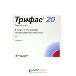 Trifas 20 mq 4 ml N5 Трифас 20 мг 4 мл N5 Tərkibi: Torasemid Farmakoloji Təsiri: Diuretik Vahidi: Ampul İstehsalcı Ölkə: İtaliya İstehsalcı Firma: Berlin Chemie Təsiredicinin miqdarı: Torasemid  5 mq/ml  [  Trifas qiymet catdirilma / qiyməti çatdırılma Baku /  aptek onlayn online  ]