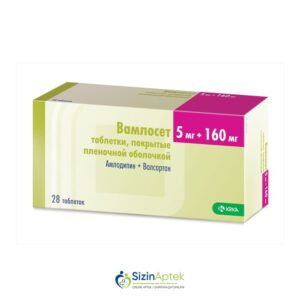 Vamloset 5 mq/160 mq N28 Вамлосет 5 мг/160 мг N28 Tərkibi: Amlodipin Valsartan Farmakoloji Təsiri: Antihipertenziv Vahidi: TABLET İstehsalcı Ölkə: RUSİYA İstehsalcı Firma: KRKA Təsiredicinin miqdarı: Amlodipin  5 mq Valsartan  160 mq [  Vamloset qiymet catdirilma / qiyməti çatdırılma Baku /  aptek onlayn online  ]