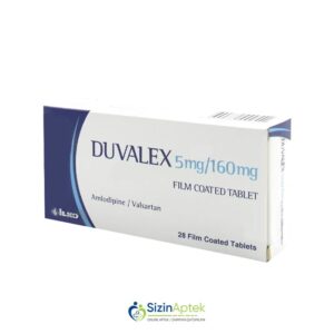 Duvaleks 5 mq/160 mq N28 Дувалекс 5 мг/ 160 мг N28 Tərkibi: Amlodipin Valsartan Farmakoloji Təsiri:  Kalsium kanalı blokatoru Vahidi: TAB İstehsalcı Ölkə: TÜRKİYƏ İstehsalcı Firma: İlko Təsiredicinin miqdarı: Amlodipin  5 mq Valsartan  160 mq [  Duvaleks qiymet catdirilma / qiyməti çatdırılma Baku /  aptek onlayn online  ]