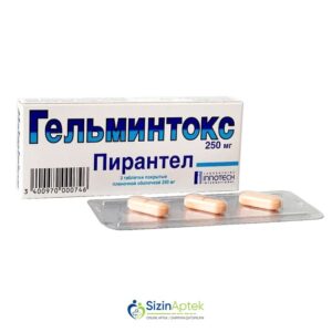 Helmintoks (pirantel) 250 mq N3 Гельминтокс (пирантел) 250 мг N3 Tərkibi: Pirantel Farmakoloji Təsiri: Antihelmint, parazit əleyhinə Vahidi: TAB İstehsalcı Ölkə: FRANSA Təsiredicinin miqdarı: Pirantel  250 mq [  Helmintoks qiymet catdirilma / qiyməti çatdırılma Baku /  aptek onlayn online  ]