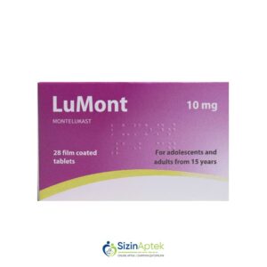 Lumont 10 mq N28 (çeynəmə tabletlər) Лумонт 10 мг N28 (жевательные таблетки) Tərkibi: Montelukast Farmakoloji Təsiri: Bronxolitik Vahidi: TAB İstehsalcı Ölkə: GER İstehsalcı Firma:  Pharmathen Təsiredicinin miqdarı: Montelukast 10 mq [  Lumont qiymet catdirilma / qiyməti çatdırılma Baku /  aptek onlayn online  ]