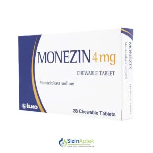 Monezin 4mq N28 Монезин 4мг N28 Tərkibi: Natrium montelukast Farmakoloji Təsiri: Bronxolitik Vahidi: TAB İstehsalcı Ölkə: TÜRKİYƏ İstehsalcı Firma: İlko Təsiredicinin miqdarı: Natrium montelukast  4 mq [  Monezin qiymet catdirilma / qiyməti çatdırılma Baku /  aptek onlayn online  ]