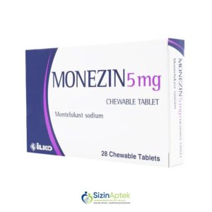 Monezin 5mq N28 Монезин 5мг N28 Tərkibi: Natrium montelukast Farmakoloji Təsiri: Bronxolitik Vahidi: TAB İstehsalcı Ölkə: TÜRKİYƏ İstehsalcı Firma: İlko Təsiredicinin miqdarı: Natrium montelukast  5 mq [  Monezin qiymet catdirilma / qiyməti çatdırılma Baku /  aptek onlayn online  ]