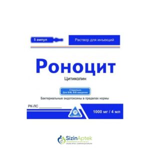 Ronosit 1000 mq 4 ml N5 Роноцит 1000 мг 4 мл N5 Tərkibi: Sitixolin Farmakoloji Təsiri: Nootrop Vahidi: AMP İstehsalcı Ölkə: TÜRKİYƏ İstehsalcı Firma: World Medicine Təsiredicinin miqdarı: Sitixolin  250 mq/ml [  Ronosit qiymet catdirilma / qiyməti çatdırılma Baku /  aptek onlayn online  ]