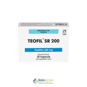 Teofil SR 200 mq N30 Теофил СР 200 мг N30 Tərkibi: Teofillin Farmakoloji Təsiri: Bronxgenişləndirici Vahidi: KAPS İstehsalcı Ölkə: TÜRKİYƏ Təsiredicinin miqdarı: Teofillin  200 mq [  Teofil qiymet catdirilma / qiyməti çatdırılma Baku /  aptek onlayn online  ]