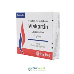 Viakartin 1q 5 ml N5 Виакартин 1 г 5 мл N5 Tərkibi: Levokarnitin Farmakoloji Təsiri: Antihipoksik, piy mübadiləsini stimuləedici Vahidi: AMP İstehsalcı Ölkə: TÜRKİYƏ Təsiredicinin miqdarı: Levokarnitin  200 mq/ml [  Viakartin qiymet catdirilma / qiyməti çatdırılma Baku /  aptek onlayn online  ]