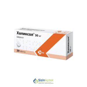 Xaliksol 30 mq N20 Халиксол 30 мг N20 Tərkibi: Ambroksol hidroxlorid Farmakoloji Təsiri: Bəlğəmgətirici, mukolitik Vahidi: TAB İstehsalcı Ölkə: MACARISTAN İstehsalcı Firma: Egis Təsiredicinin miqdarı: Ambroksol hidroxlorid  30 mq [  Xaliksol qiymet catdirilma / qiyməti çatdırılma Baku /  aptek onlayn online  ]