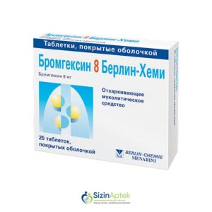 Bromheksin 8 Berlin-Hemi 8 mq N25 Tərkibi: Bromheksin Farmakoloji Təsiri: Bəlğəmgətirici, mukolitik Vahidi: TAB İstehsalcı Ölkə: Almaniya İstehsalcı Firma: Berlin Chemie Təsiredicinin miqdarı: Bromheksin  8 mq [  Bromheksin qiymet catdirilma / qiyməti çatdırılma Baku /  aptek onlayn online  ]