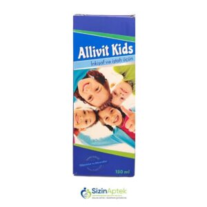 Allivit Kids 150 ml Алливит Кидс 150 мл Tərkibi: A vitamini C vitamini D3 vitamini E vitamini B1 vitamini B2 vitamini B3 vitamini B6 vitamini B12 vitamini Vahidi: FL İstehsalcı Ölkə: TUR [  Allivit qiymet catdirilma / qiyməti çatdırılma Baku /  aptek onlayn online  ]