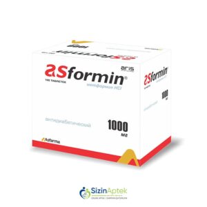 Asformin 1000mq N100 Tərkibi: Metformin Farmakoloji Təsiri:Hipoqlikemik  Vahidi: TAB İstehsalcı Ölkə: TÜRKİYƏ Təsiredicinin miqdarı: Metformin  1000mq [  Asformin qiymet catdirilma / qiyməti çatdırılma Baku /  aptek onlayn online  ]