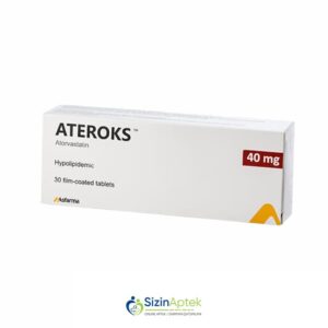 Ateroks 40 mq N30   Tərkibi: Atorvastatin Farmakoloji Təsiri: Hipolipidemik Vahidi: TAB İstehsalcı Ölkə: TÜRKİYƏ Təsiredicinin miqdarı: Atorvastatin 40 mq [  Ateroks qiymet catdirilma / qiyməti çatdırılma Baku /  aptek onlayn online  ]