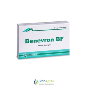 Benevron BF N20 Беневрон БФ N20 Tərkibi: B1 vitamini B2 vitamini B6 vitamini B9 vitamini B12 vitamini Farmakoloji Təsiri: Polivitamin Vahidi: TAB İstehsalcı Ölkə: TÜRKİYƏ [  Benevron qiymet catdirilma / qiyməti çatdırılma Baku /  aptek onlayn online  ]
