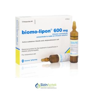 Biomo-lipon 600 mq 24 ml N5 Tərkibi: Tiokt turşusu Farmakoloji Təsiri: Multiferment komplekslərinin koenzimi,antioksidant Vahidi: AMP İstehsalcı Ölkə: GER Təsiredicinin miqdarı: Tiokt turşusu  687.4 mq [  Biomo-lipon qiymet catdirilma / qiyməti çatdırılma Baku /  aptek onlayn online  ]