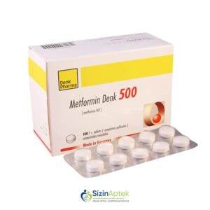 Metformin-Denk 500 mq N100 Tərkibi: Metformin Farmakoloji Təsiri: Hipoqlikemik Vahidi: TAB İstehsalcı Ölkə: ALMANIYA  Təsiredicinin miqdarı: Metformin  500 mq [  Metformin qiymet catdirilma / qiyməti çatdırılma Baku /  aptek onlayn online  ]