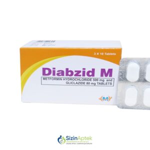 Diabzid M N10 Tərkibi:Metformin hidroxlorid, Qliklazid Farmakoloji Təsiri: Hipoqlikemik Vahidi: TAB İstehsalcı Ölkə: HİNDİSTAN Təsiredicinin miqdarı: Metformin hidroxlorid  500 mq Qliklazid  80 mq  [  Diabzid qiymet catdirilma / qiyməti çatdırılma Baku /  aptek onlayn online  ]