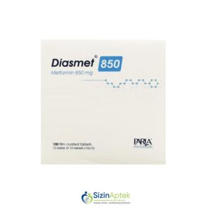 Diasmet 850 mq N100 Tərkibi: Metformin Farmakoloji Təsiri: Hipoqlikemik Vahidi: TAB İstehsalcı Ölkə: HİNDİSTAN Təsiredicinin miqdarı: Metformin  850 mq [  Diasmet qiymet catdirilma / qiyməti çatdırılma Baku /  aptek onlayn online  ]
