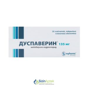 Duspaverin N30 Tərkibi: Mebeverin hidroxlorid Saya əzələli daxili orqanlara spazmolitik təsir Mebeverin hidroxlorid 135 mq [  Duspaverin qiymet catdirilma / qiyməti çatdırılma Baku /  aptek onlayn online  ]