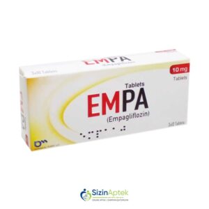 Empa 10 mq N30 Tərkibi: Empagliflozin Farmakoloji Təsiri: Hipoqlikemik Vahidi: TAB İstehsalcı Ölkə: PAKİSTAN Təsiredicinin miqdarı: Empagliflozin  10 mq  [  Empa qiymet catdirilma / qiyməti çatdırılma Baku /  aptek onlayn online  ]