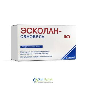 Eskolan 10 mq N30   Tərkibi: Atorvastatin Farmakoloji Təsiri: Hipolipidemik Vahidi: TAB İstehsalcı Ölkə: TÜRKİYƏ İstehsalcı Firma: Sanovel Təsiredicinin miqdarı: Atorvastatin  10 mq [  Eskolan qiymet catdirilma / qiyməti çatdırılma Baku /  aptek onlayn online  ]