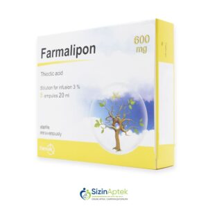 Farmalipon 3% 600 mq / 20 ml N5 Tərkibi: Tioktik turşusu Farmakoloji Təsiri: Hipoqlikemik Vahidi: AMP İstehsalcı Ölkə: UKRAYNA İstehsalcı Firma: Farmak Təsiredicinin miqdarı: Tioktik turşusu  600 mq [  Farmalipon qiymet catdirilma / qiyməti çatdırılma Baku /  aptek onlayn online  ]