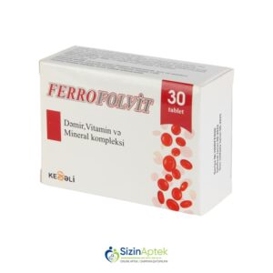 Ferrofolvit N30 Tərkibi: Dəmir C vitamini Mis Fol turşusu B12 vitamini Manqan Farmakoloji Təsiri: Antianemik Vahidi: ADET İstehsalcı Ölkə: TÜRKİYƏ [  Ferrofolvit qiymet catdirilma / qiyməti çatdırılma Baku /  aptek onlayn online  ]