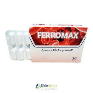 Ferromaks N30 (Ferromax) Tərkibi: Dəmir qlükonat Fol turşusu C vitamini B12 vitamini Vahidi: KAPS İstehsalcı Ölkə: TUR [  Ferromaks qiymet catdirilma / qiyməti çatdırılma Baku /  aptek onlayn online  ]