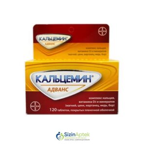 Kalsemin Advans N120 Tərkibi: Kalsium Vitamin D3 Maqnezium Sink Mis Manqan Bor Farmakoloji Təsiri: Kalsium -fosfor mübadiləsi tənzimləyicisi Vahidi: TAB İstehsalcı Ölkə: İSVEÇRƏ İstehsalcı Firma: Bayer [  Kalsemin qiymet catdirilma / qiyməti çatdırılma Baku /  aptek onlayn online  ]