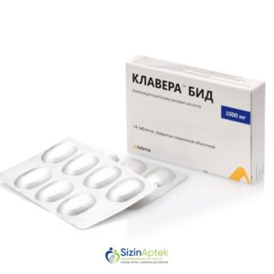 Klavera Bid 1000 mq N14 Tərkibi: Amoksisillin, Klavulan turşusu Farmakoloji Təsiri: Antibiotik Vahidi: TAB İstehsalcı Ölkə: TÜRKİYƏ Təsiredicinin miqdarı: Amoksisillin  875 mq  Klavulan turşusu  125 mq  [  Klavera qiymet catdirilma / qiyməti çatdırılma Baku /  aptek onlayn online  ]
