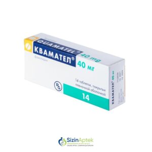 Kvamatel 40 mq N14 Tərkibi: Famotidin Farmakoloji Təsiri: Mədə xorası əleyhinə Vahidi: TAB İstehsalcı Ölkə: MACARISTAN İstehsalcı Firma: Gedeon Richter [  Kvamatel qiymet catdirilma / qiyməti çatdırılma Baku /  aptek onlayn online  ]