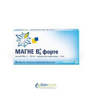 Maqne B6 Forte N40 (Magne B6 Forte) Магне В6 Форте N40 Tərkibi: Maqnezium laktat dihidrat B6 vitamini Farmakoloji Təsiri: Vitamin, mineral Vahidi: TAB İstehsalcı Ölkə: Macarıstan Təsiredicinin miqdarı: Maqnezium laktat dihidrat  100 mq  B6 vitamini   10 mq  [  MaqneB6 qiymet catdirilma / qiyməti çatdırılma Baku /  aptek onlayn online  ]
